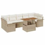 vidaXL Ensemble de canapé de jardin avec coussin 8 Pièces beige et crème