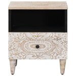 vidaXL Armoire de lit avec tiroir 2 Pièces Blanc 40 x 33 x 46 cm
