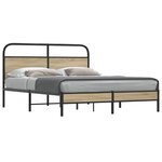 vidaXL Cadre de lit sans matelas 150x200 cm chêne fumé bois ingénierie