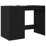 vidaXL Bureau avec porte Chêne noir 100 x 49 x 74 cm Bois d'ingénierie