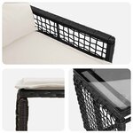 vidaXL Ensemble de meubles d'extérieur 5 Pièces Noir et Blanc