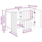 vidaXL Buffet Gris béton 89 x 34 5 x 62 cm Bois d'ingénierie