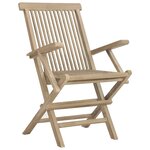 vidaXL Salon de jardin 7 Pièces gris bois de teck solide