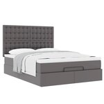 VidaXL Cadre de lit ottoman avec matelas gris 140x200 cm similicuir
