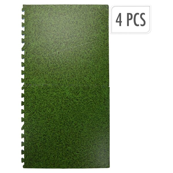 XQ Max Set de tapis de sol impression de l'herbe 4 Pièces vert