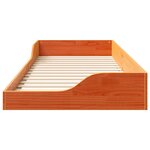 vidaXL Cadre de lit surélevé Marron cire 80 x 220 cm