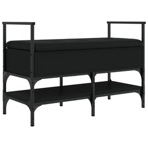 vidaXL Banc à chaussures noir 85 5x42x57 5 cm bois d'ingénierie