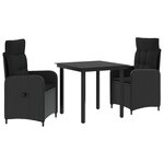 vidaXL Ensemble de Tables Basses avec coussin avec oreiller 3 Pièces Noir