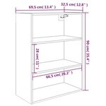 vidaXL Armoire murale suspendue Sonoma gris 69 5x32 5x90 cm