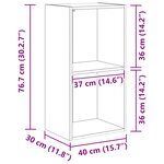 vidaXL Bibliothèque chêne artisanal 40x30x77 cm bois d'ingénierie