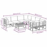 vidaXL Ensemble de canapé de jardin avec coussin 9 Pièces Noir Aluminium