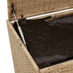 vidaXL Boîte de rangement de jardin mélange beige 190L résine tressée