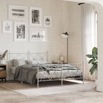 vidaXL Tête de lit métal blanc 140 cm