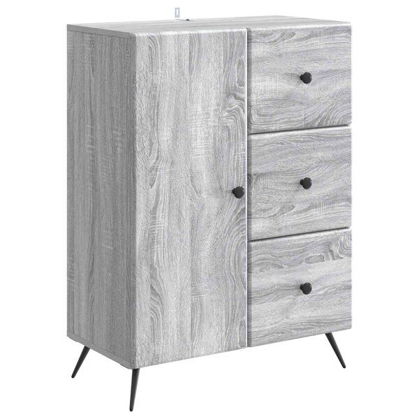 vidaXL Buffet Sonoma gris 66 x 34 5 x 90 cm Bois d'ingénierie