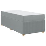 vidaXL Cadre de lit avec matelas Gris clair 90 x 200 cm tissu