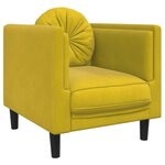 vidaXL Fauteuil avec coussin jaune velours