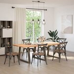 vidaXL Pieds de table à manger en forme de V  3 pièces  acier naturel  100 x (72-73 3) cm