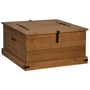 vidaXL Coffre de rangement HALDEN 91x91x47 cm bois massif pin