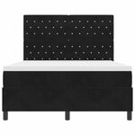 Lit à ressort vidaXL avec matelas Noir 160x200 cm Velours