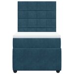 vidaXL Sommier à lattes de lit et matelas Bleu foncé 80x200 cm Velours