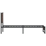 vidaXL Cadre de lit en métal avec tête de lit chêne marron 100x190 cm