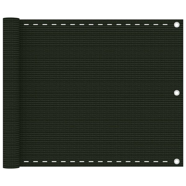 vidaXL Écran de balcon Vert foncé 75x600 cm PEHD