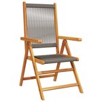 Ensemble de jardin 7 pièces vidaXL en bois d'acacia massif et en rotin synthétique gris