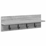 vidaXL Porte-manteau mural avec étagère Sonoma gris 60 x 10.5 x 18 cm