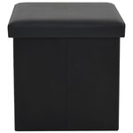 vidaXL Tabouret de rangement pliable Noir Similicuir