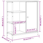 vidaXL Buffet sonoma gris 70x30x80 cm bois d'ingénierie