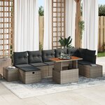 vidaXL Ensemble de canapé de jardin 8 pièces avec coussins en poly rattan gris