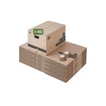 Pack and Move - Lot 40 cartons déménagement L larges - 40 x 60 x 40 cm - Poignées renforcées - 2 adhésifs offerts