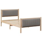 vidaXL Cadre de lit Marron et taupe 100 x 200 cm Bois massif en pin
