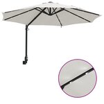 vidaXL Parasol Mural avec LEDs Sable 248 cm