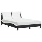 vidaXL Lit avec matelas noir et blanc 120x200 cm similicuir
