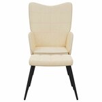 vidaXL Chaise de relaxation avec tabouret Crème Tissu