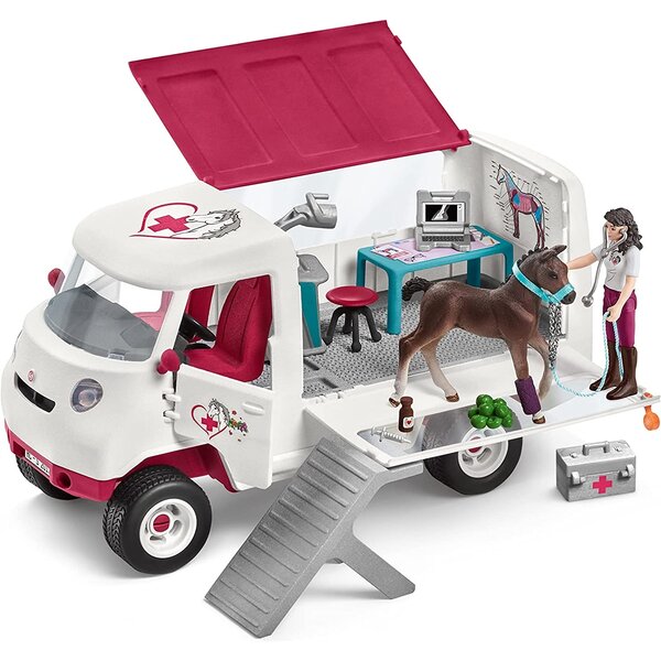 Schleich 42439 - Horse Club Vétérinaire mobile avec poulain Hanovrien
