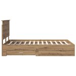 vidaXL Cadre de lit Chêne artisanal 120 x 200 cm Bois d'ingénierie