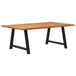 vidaXL Table à manger et bord naturel bois massif chêne rectangulaire