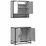 vidaXL Ensemble de meubles de salle de bain 2 Pièces Sonoma gris