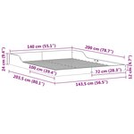 vidaXL Cadre de lit Brun cire 140 x 200 cm Pin massif