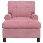 vidaXL Chaise longue avec coussin Rose 91 x 157 x 91 cm Velours
