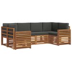 vidaXL Ensemble de canapés d'extérieur 6 pc Naturel et Anthracite