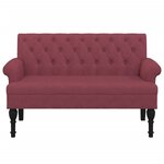 vidaXL Banc avec dossier rouge bordeaux 120x62x75 5 cm tissu