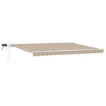vidaXL Store Rétractable Manuel avec LED Beige 450x300 cm