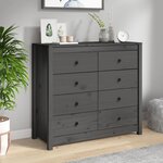 vidaXL Armoire latérale Gris 100x40x90 cm Bois de pin massif