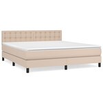 vidaXL Sommier à lattes de lit avec matelas Cappuccino 160x200 cm
