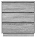 vidaXL Cabinet de chevet avec Gris 71 x 34.5 x 75 cm Bois d'ingénierie