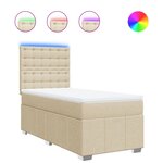 vidaXL Sommier à lattes de lit avec matelas Crème 80x200 cm Tissu