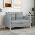 vidaXL Canapé à 2 places Gris clair 120 cm Tissu